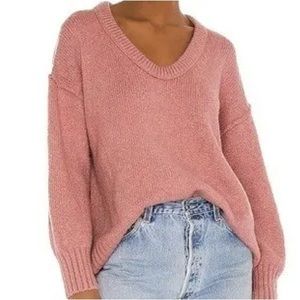 Free People Brookside Sweater in Pink XL